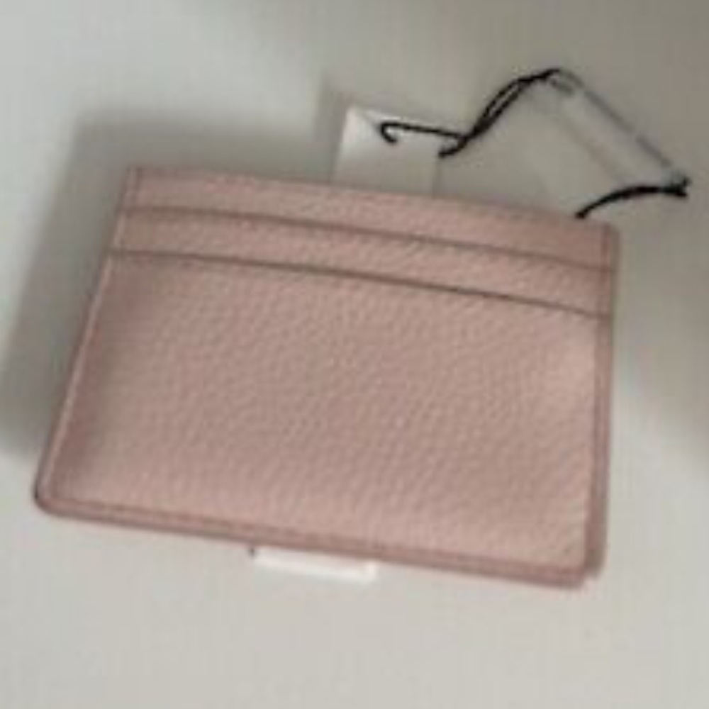 New MARC JACOBS Leather Card Holder Peach /Pink Gold Tone Hardware Slim Wallet - Picture 5 of 7